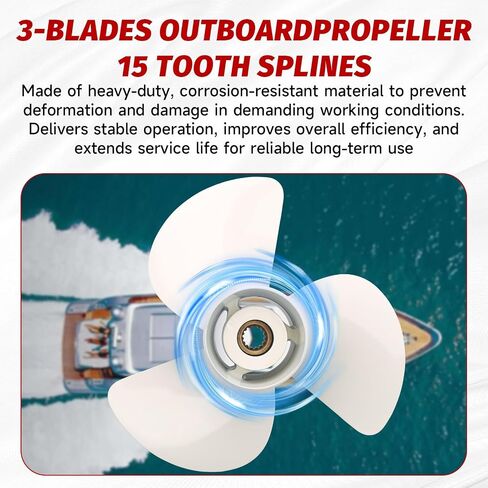 Outboard Boat Propeller Compatible with Yamaha Outboard 60-130 HP Aluminum Prop 14x11-K Replace 6E5-45954-00-00 in Kuwait