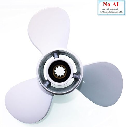كابتن 9 7/8X14-F OEM الصف الألومنيوم قارب المروحة تناسب ياماها F25/20HP/25hp/30hp دراجات نارية خارجية، 10 أسنان خدد، Rh in Kuwait