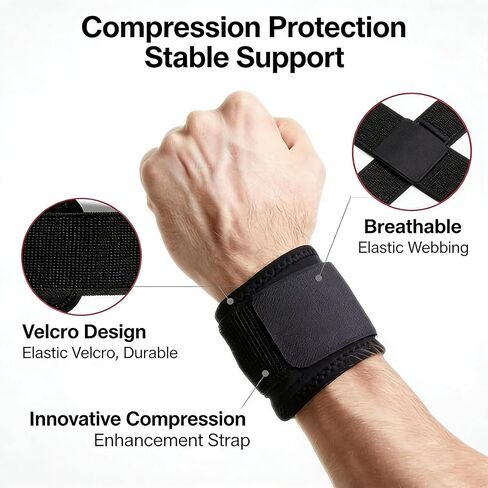 2 Pack Wrist Brace, Wrist Wraps for Carpal Tunnel for Women and Men. Wrist Straps for Weightlifting, Working Out and Pain Relief. Flexible, Highly Elastic, Adjustable, Comfortable in Kuwait