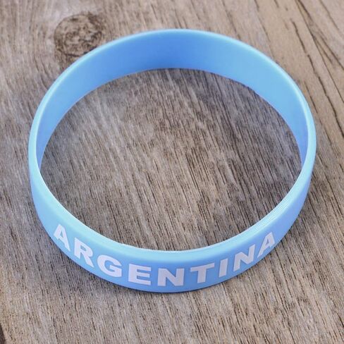 LIOOBO 5pcs Country Flag Silicone Bracelet Unique Rubber Sports Fashion Wristband Game Supplies Hand Band for Sports Game Compatitive Race International Match (Argentina) in Saudi Arabia