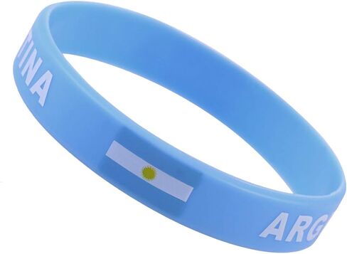 LIOOBO 5pcs Country Flag Silicone Bracelet Unique Rubber Sports Fashion Wristband Game Supplies Hand Band for Sports Game Compatitive Race International Match (Argentina) in Saudi Arabia
