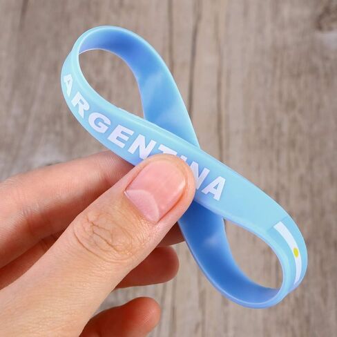 LIOOBO 5pcs Country Flag Silicone Bracelet Unique Rubber Sports Fashion Wristband Game Supplies Hand Band for Sports Game Compatitive Race International Match (Argentina) in Saudi Arabia