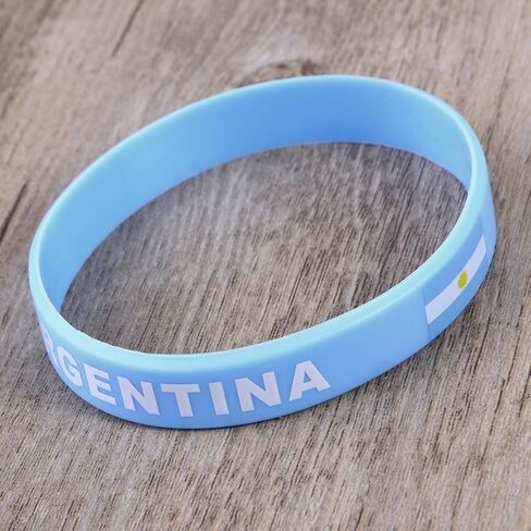 LIOOBO 5pcs Country Flag Silicone Bracelet Unique Rubber Sports Fashion Wristband Game Supplies Hand Band for Sports Game Compatitive Race International Match (Argentina) in Saudi Arabia