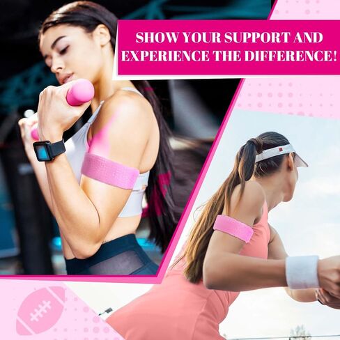 Jenpen 12 Pcs Pink Bicep Bands for Football Arm Sweat Bands Cotton Knee Wicking Sweatbands for Men Women Pink Out Accessories Basketball Volleyball Soccer Athletes Supplies in Kuwait