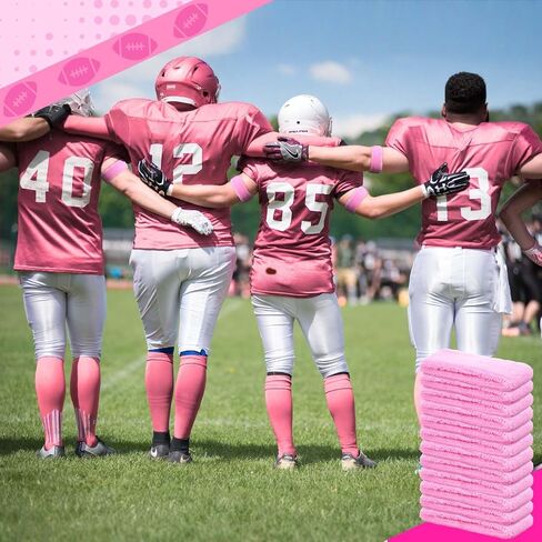 Jenpen 12 Pcs Pink Bicep Bands for Football Arm Sweat Bands Cotton Knee Wicking Sweatbands for Men Women Pink Out Accessories Basketball Volleyball Soccer Athletes Supplies in Kuwait