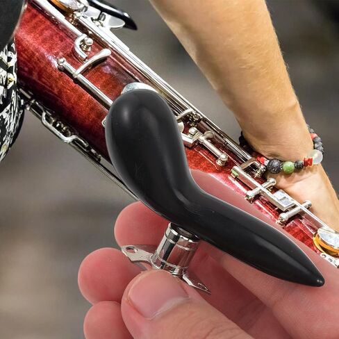 ULTECHNOVO Bassoon Thumb Rest Abs Silver-plated Detachable Hand Support Base Black Wrist Finger Holder Practical Bassoon Hand Rest for Woodwind Instrument Accessories in Kuwait