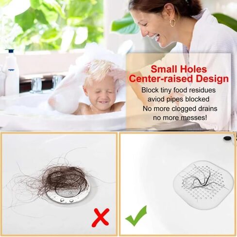 3PCS Gray Silicone,Drain Hair Catcher, Perforated Design, Kitchen and Bathroom Sink Strainer in Kuwait