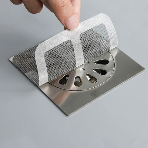 20PCS Drain Hair Filter Cover Adhesive Disposable Shower Floor Hair Catcher Sheets Mesh Anti Clog Stickers for Tub Bathroom, 20PCS in Kuwait