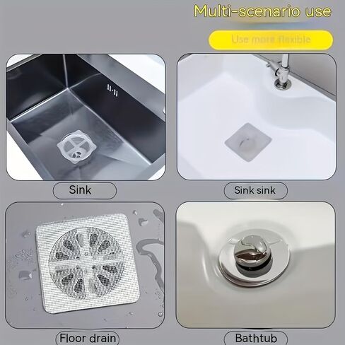 20PCS Drain Hair Filter Cover Adhesive Disposable Shower Floor Hair Catcher Sheets Mesh Anti Clog Stickers for Tub Bathroom, 20PCS in Kuwait