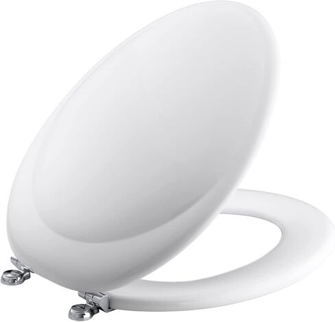 Kohler K-4615 مقعد المرحاض ممدود من Kohler مع مفصلات كروم مصقولة ، خشب مصبوب ، مصمم لمراحيض مجموعة الإحياء in Kuwait