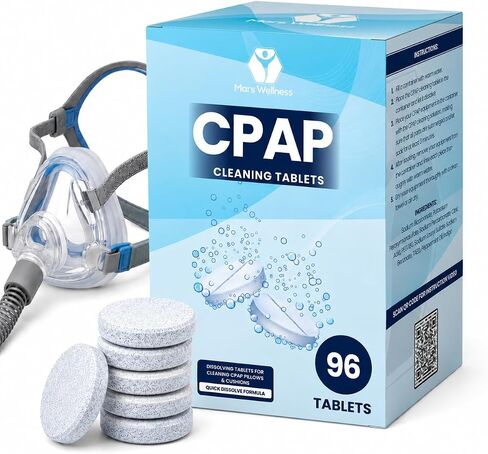 Mars Wellness CPAP Cleaning Tablets – 96 Count – CPAP Cleaner for Masks, Tubing & Humidifier Chambers – CPAP Cleaning Supplies – 3 Month Supply – CPAP Mask Cleaner in Saudi Arabia