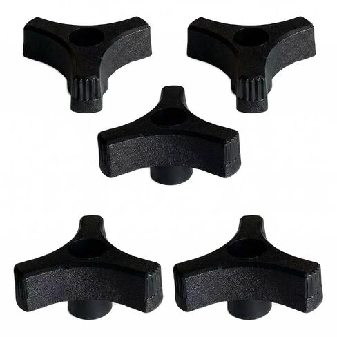 5/16"-18" Three-Prong Wing Nut, Black Plastic Knob, 2-inch Diameter, with Brass Insert (5-Pack) Suitable for T-Slot Bolt clamp knobs, saws, Drills, lathes, etc. in Kuwait