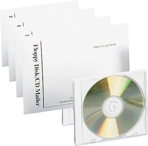 Quality Park CD DVD Media Mailers, 6 x 8-1/2, Flap-Stik Self Seal Closure w/ Pull Tab, Foam Liner, Stay Flat White Fiberboard, 25 Per Pack (QUAE7265) in Kuwait