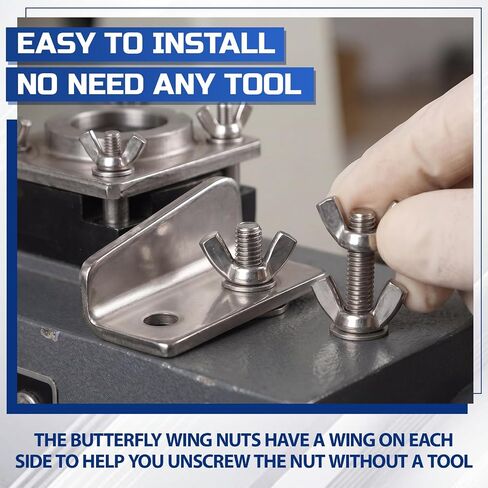100 Pcs 1/4"-20 Wing Nuts 304 Stainless Steel Butterfly Nut Hardware Fasteners Hand Twist Screws for Machine DIY Furniture Automotive Industrial in Kuwait