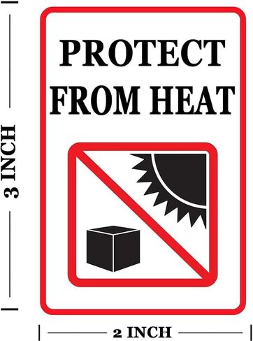 Protect from Heat Warning Stickers, 2 x 3 Inch Protect from Heat Safe Shipping Handling Caution Sign Labels (300 Pcs) in Kuwait