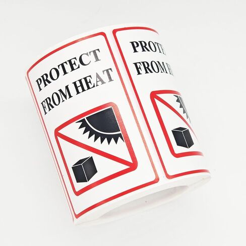 Protect from Heat Warning Stickers, 2 x 3 Inch Protect from Heat Safe Shipping Handling Caution Sign Labels (300 Pcs) in Kuwait