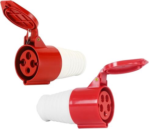 1 PCS Industrial Connector 16A 32A IP44 Three-Phase Socket Exposed and Concealed Direct Plug red(LX 213 3 core 16A) in Kuwait