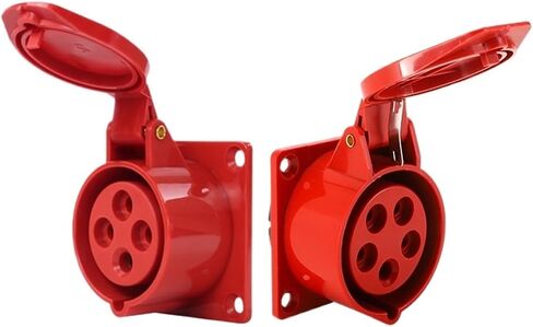 1 PCS Industrial Connector 16A 32A IP44 Three-Phase Socket Exposed and Concealed Direct Plug red(LX 213 3 core 16A) in Kuwait