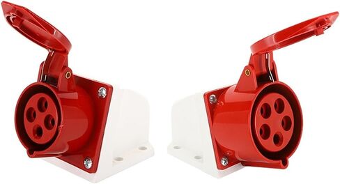 1 PCS Industrial Connector 16A 32A IP44 Three-Phase Socket Exposed and Concealed Direct Plug red(LX 213 3 core 16A) in Kuwait