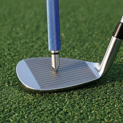 Wedge Groove Cleaning Tool Portable Design Golf Club Groove Cleaner Optimal Backspin Golf Club Regrooving Tool for Golfers, Blue in Saudi Arabia