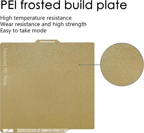 P2S/X2D/P1S/P1P/X1/X1C/X1E/A1 Build Plate Double Sided Textured Surface PEI and PEI 257.5x257.5mm, 3D Printer Flexible Removable Spring Steel Plate Heated Bed Platform Mat in Kuwait