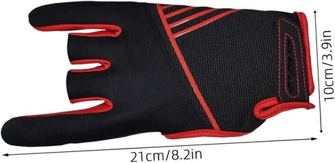 FOMIYES Anti-Slip Silicone Bowling Gloves with Breathable Palm Grip, Outdoor Fingerless Sports Gloves for Workout and Gym, Red L/XL (1 Pair) in Kuwait