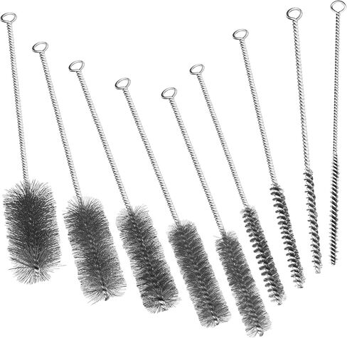 16pcs الفولاذ المقاوم للصدأ والأنبوب النحاس الأنبوب فرش فرش فرش ، 12 "سلك طويل الأسلاك فرش لأنابيب التنظيف العميقة ، والأنابيب ، والمساحات الضيقة ، وأجزاء المحرك ، وشرب المنزل (1/4" -1 "الأحجام) in Kuwait