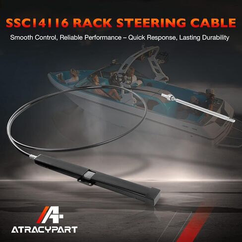 مجموعة كبل توجيه القارب البحري من ATRACYPART بطول 16 قدمًا - نظام التوجيه الخلفي SS14116 للمحركات الخارجية والمحركات الصارمة، متوافق مع توجيه حامل التثبيت الخلفي Seastar/Teleflex in Kuwait