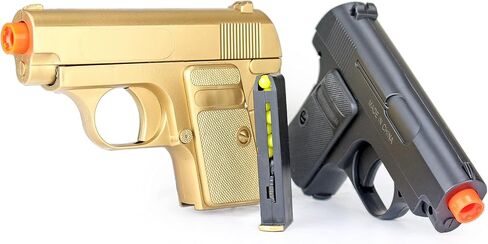مسدسات BBTac Spy Airsoft، عبوة مزدوجة بحجم الجيب، مسدس Airsoft مدمج بألوان ذهبية وسوداء in Kuwait