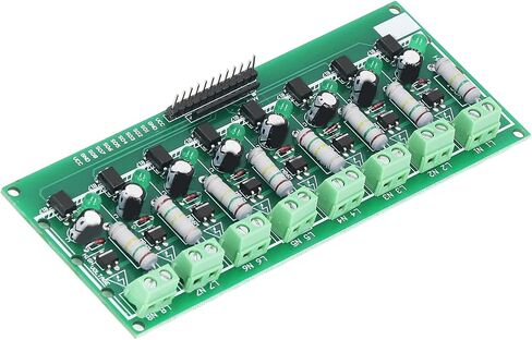 8 Channel Optocoupler Isolation Board, PLC Voltage Detection Module 220V AC, PCB Material, Level Output Board for DIY Projects, Easy Installation & Voltage Indication in Kuwait