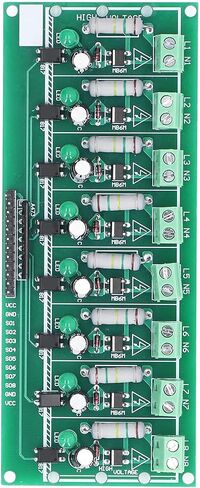 8 Channel Optocoupler Isolation Board, PLC Voltage Detection Module 220V AC, PCB Material, Level Output Board for DIY Projects, Easy Installation & Voltage Indication in Kuwait