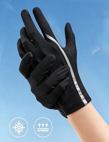 Eohak Mens-Ice-Silk-Driving-Gloves Summer UV Sun Protection Gloves Non-Slip Touchscreen Gloves for Cycling Riding in Kuwait