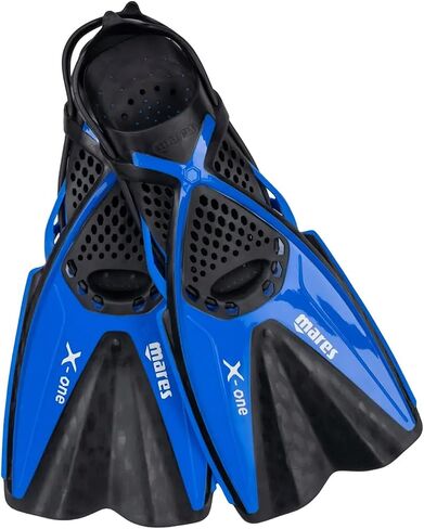 MARES X-One Junior Snorkel Fins - 410345 | Adjustable Shoe Swimming Fins/Flippers for Snorkeling, Diving | Perforated Open Heel | Buckle-Free Strap Design in Kuwait