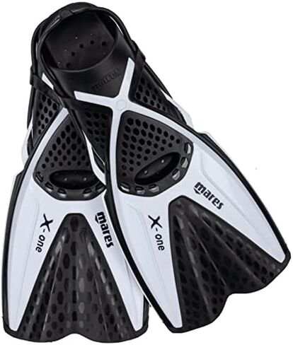 MARES X-One Junior Snorkel Fins - 410345 | Adjustable Shoe Swimming Fins/Flippers for Snorkeling, Diving | Perforated Open Heel | Buckle-Free Strap Design in Kuwait