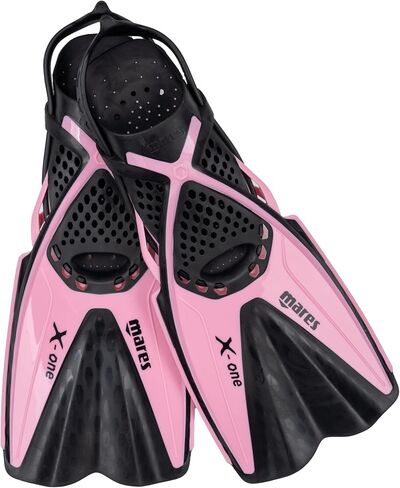 MARES X-One Junior Snorkel Fins - 410345 | Adjustable Shoe Swimming Fins/Flippers for Snorkeling, Diving | Perforated Open Heel | Buckle-Free Strap Design in Kuwait