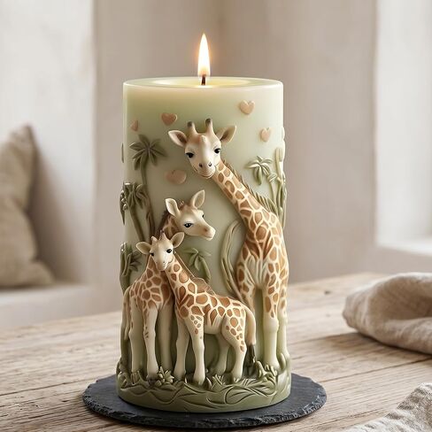 Forest Giraffe Candle Mold Giraffe Family Pillar Silicone Candle Molds for Candles Making Resin Casting Aromatherapy Candles Handmade Wax Home Decor in Saudi Arabia