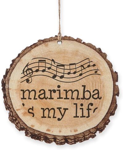 CafePress Marimba is My Life Staff Rustic Wood Ornament, 3"x3.25" in Kuwait