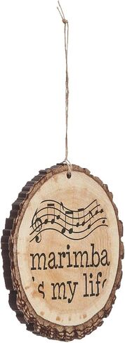 CafePress Marimba is My Life Staff Rustic Wood Ornament, 3"x3.25" in Kuwait
