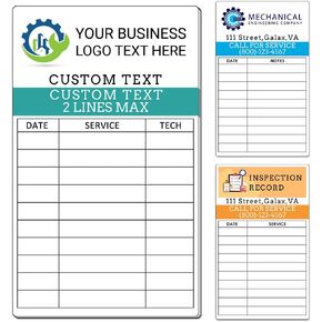 Custom HVAC Stickers for Maintenance & Service | Personalized Equipment Labels with Logo, Contact Info & Dates | Durable Vinyl Stickers for HVAC, Electrical, Plumbing & Facility Maintenance in Kuwait