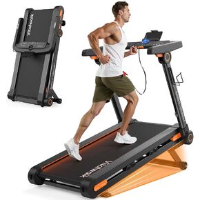 جهاز سير قابل للطي من Vitalwalk مزود بميل تلقائي، حزام جري عريض تجاري مقاس 49 بوصة × 18 بوصة، 10 ميل في الساعة، 3.5 حصان بدون فرش، جهاز سير للمشي للمنزل، قابل للطي تلقائيًا، بدون تركيب، 350 رطل، تطبيق in Kuwait