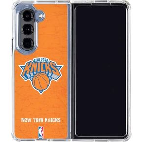 حافظة هاتف Skinit الشفافة متوافقة مع هاتف Galaxy Z Fold5 5G - تصميم شعار NBA New York Knicks Orange الأساسي المرخص رسميًا in Kuwait