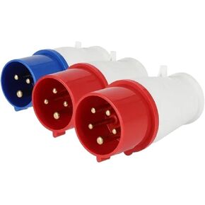 5Pcs Industrial Plug and Socket Waterproof Connector 3PIN 4PIN 5PIN 16A/32A Electrical Connection Wall Mount Socket_4PIN(16A Panel Mounted,1LOT(5 PCS)-3PIN) in Saudi Arabia