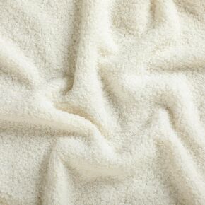 55 x 63 Boucle Fabric Upholstery Chenille Soft Plush White Color Boucle Fabric by The Yard for Home Decor, Seating, Headboard, Sofa, Pillows, Accessories in Kuwait