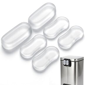 6 PCS Silicone Trash Can Bumpers for Lid & Body, Universal Toilet Seat Bumpers for Bidet, Transparent Silicone Rubber Wall Protector Behind Trash Can with Adhesive Scuff Guard for Home Hotels Cabinets in Saudi Arabia