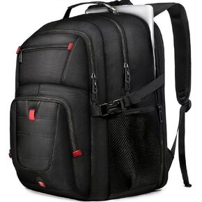 Z-MGKISS Large Travel Backpack, 18.4 Inch Laptop backpack for men, Water Resistant, TSA Flight Approved, Extra large Backpacks, Business Work Bag with USB Charging Port, Black in Kuwait