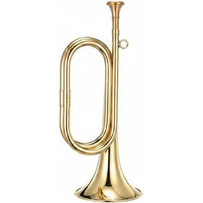Small Brass Cavalry Trumpet Glossy Brass Bugle Looped Tubing Cavalry Trumpet, Gold in Saudi Arabia