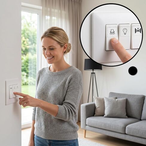 1000pcs Light Switch Sticker Labels Transparent Light Switch Labels | 35 Designs Transparent Switches ID Stickers Black Switchboard Label Decals for Home Kitchen Bathroom Office Recognition in Kuwait