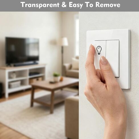 1000pcs Light Switch Sticker Labels Transparent Light Switch Labels | 35 Designs Transparent Switches ID Stickers Black Switchboard Label Decals for Home Kitchen Bathroom Office Recognition in Kuwait