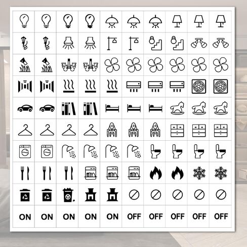 1000pcs Light Switch Sticker Labels Transparent Light Switch Labels | 35 Designs Transparent Switches ID Stickers Black Switchboard Label Decals for Home Kitchen Bathroom Office Recognition in Kuwait
