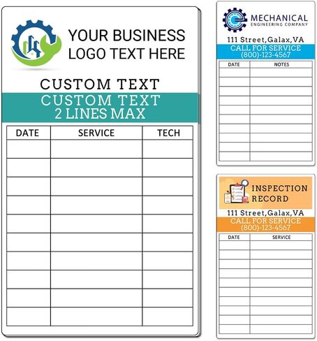 Custom HVAC Stickers for Maintenance & Service | Personalized Equipment Labels with Logo, Contact Info & Dates | Durable Vinyl Stickers for HVAC, Electrical, Plumbing & Facility Maintenance in Kuwait